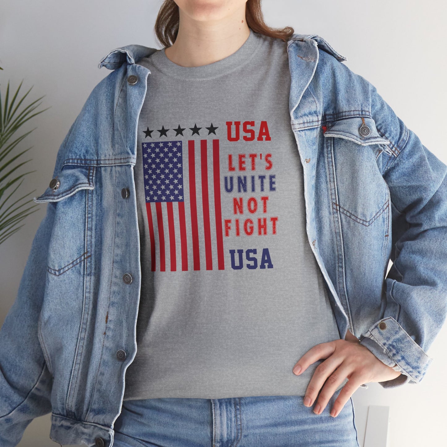 USA Unity Shirt, Let's Unite Not Fight, Patriotic American Flag T-Shirt, American pride Unisex Tee, Independence Day Shirt