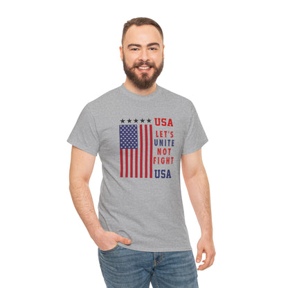 USA Unity Shirt, Let's Unite Not Fight, Patriotic American Flag T-Shirt, American pride Unisex Tee, Independence Day Shirt