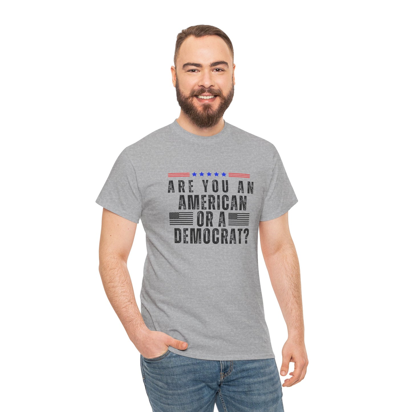 Patriotic T-shirt American or Democrat Shirt Election 2024 Political Statement Tee Proud American Gift Ideas