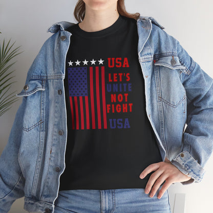 USA Unity Shirt, Let's Unite Not Fight, Patriotic American Flag T-Shirt, American pride Unisex Tee, Independence Day Shirt