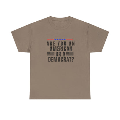 Patriotic T-shirt American or Democrat Shirt Election 2024 Political Statement Tee Proud American Gift Ideas