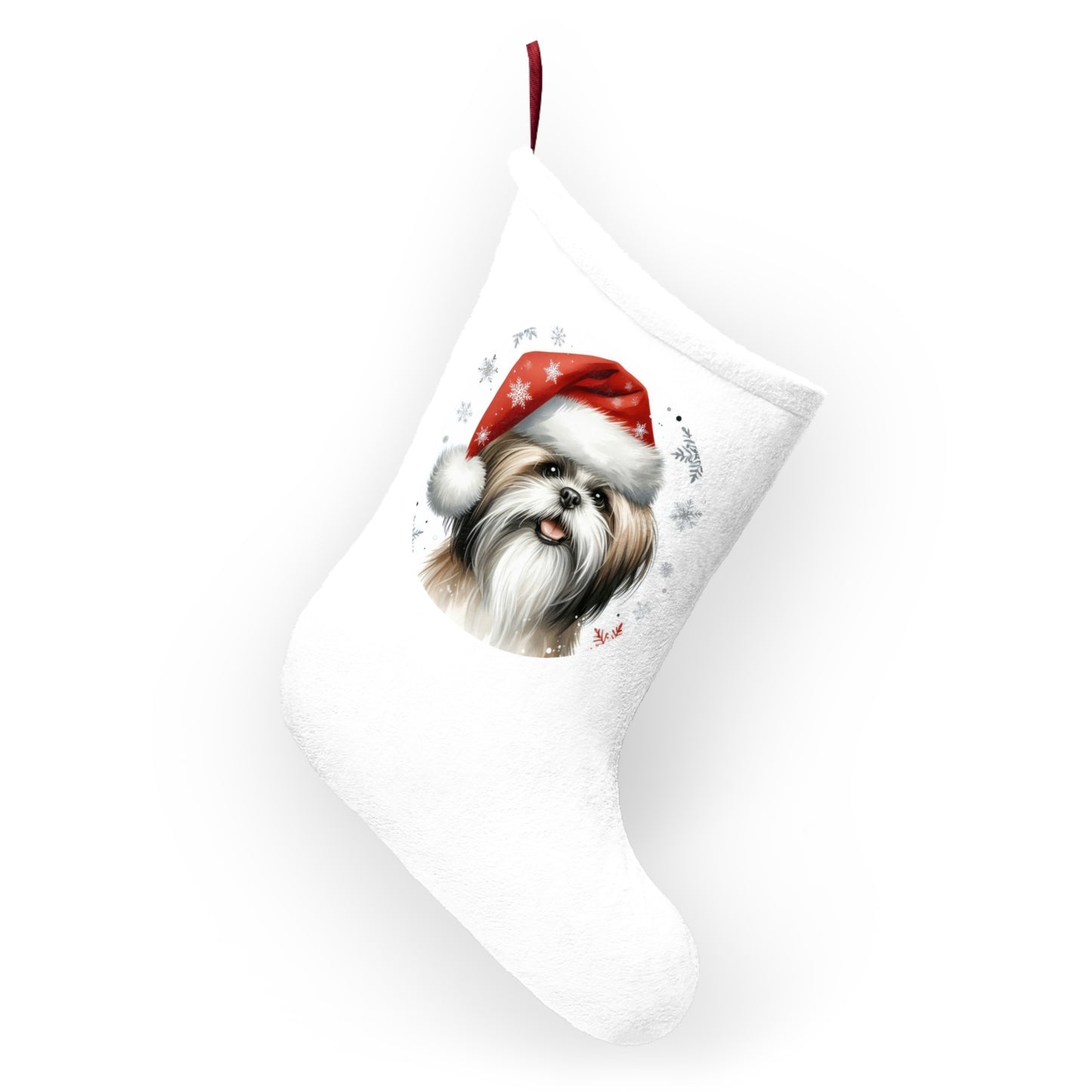 Shih Tzu Christmas Stocking for Pet Lovers, Holiday Decor for Dog Parents, Dog Christmas Decor,  Dog Parent Xmas Gift, Holiday hanging sock