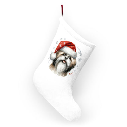 Shih Tzu Christmas Stocking for Pet Lovers, Holiday Decor for Dog Parents, Dog Christmas Decor,  Dog Parent Xmas Gift, Holiday hanging sock