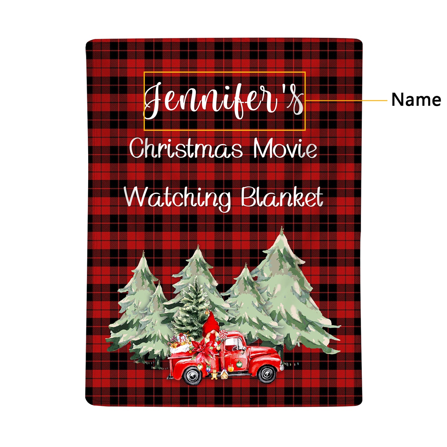 Custom Name Blanket Personalized Christmas Blanket Soft Fleece Flannel Throw Blanket for Men Women Red Truck Super Flannel Throw Blanket Xmas Gift for Mom Dad Grandma Grandpa Uncle Sister Family Frien