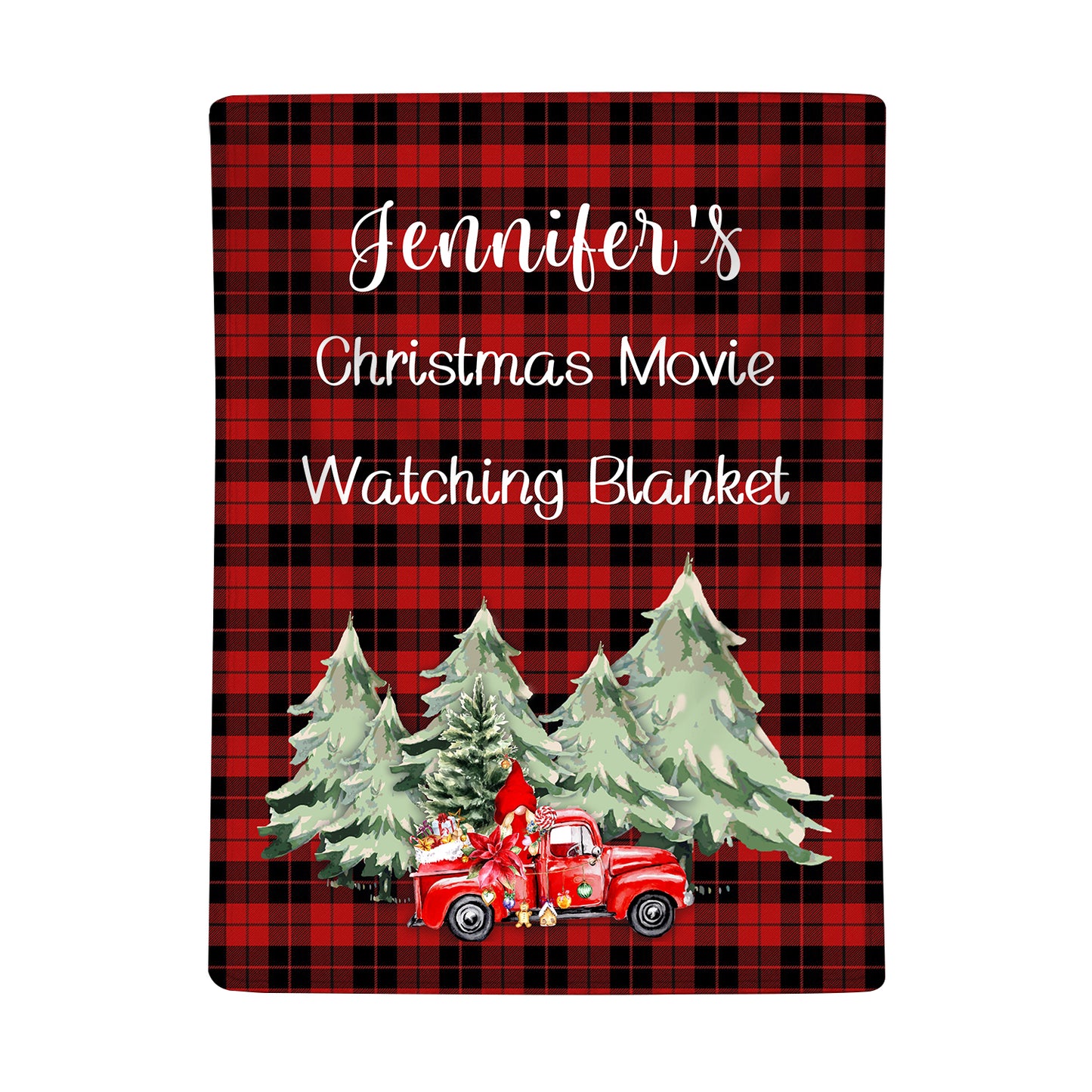 Custom Name Blanket Personalized Christmas Blanket Soft Fleece Flannel Throw Blanket for Men Women Red Truck Super Flannel Throw Blanket Xmas Gift for Mom Dad Grandma Grandpa Uncle Sister Family Frien