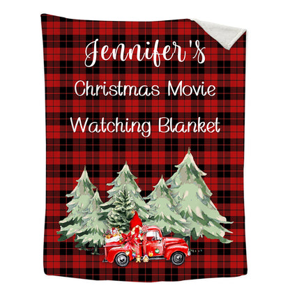 Custom Name Blanket Personalized Christmas Blanket Soft Fleece Flannel Throw Blanket for Men Women Red Truck Super Flannel Throw Blanket Xmas Gift for Mom Dad Grandma Grandpa Uncle Sister Family Frien